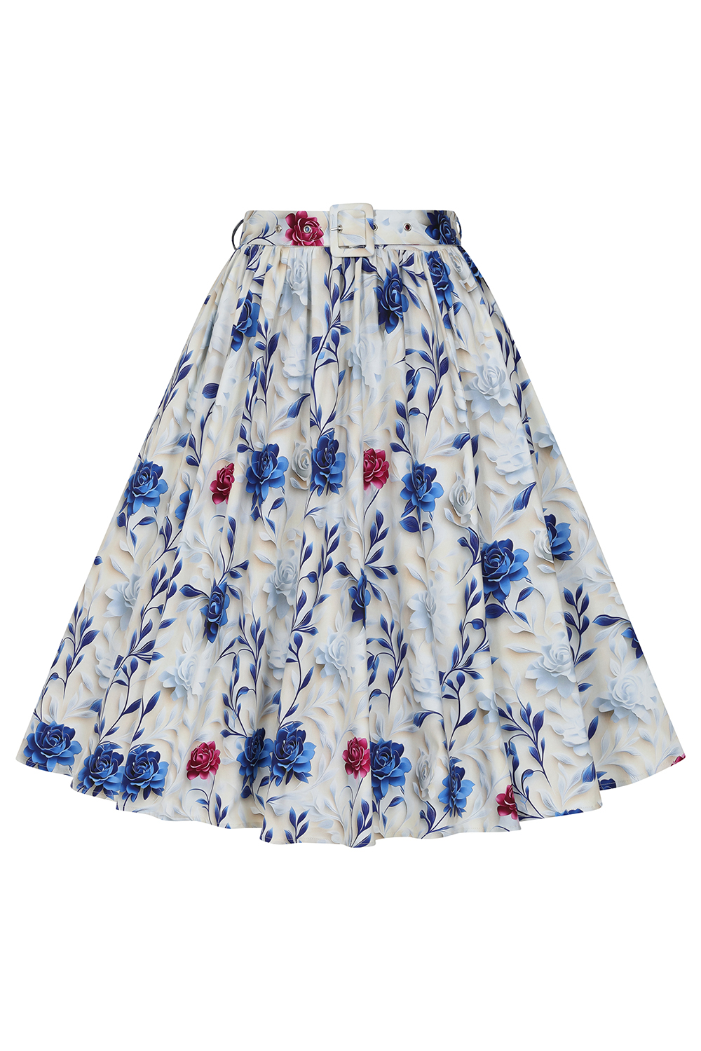 Blue Willow Floral Swing Skirt